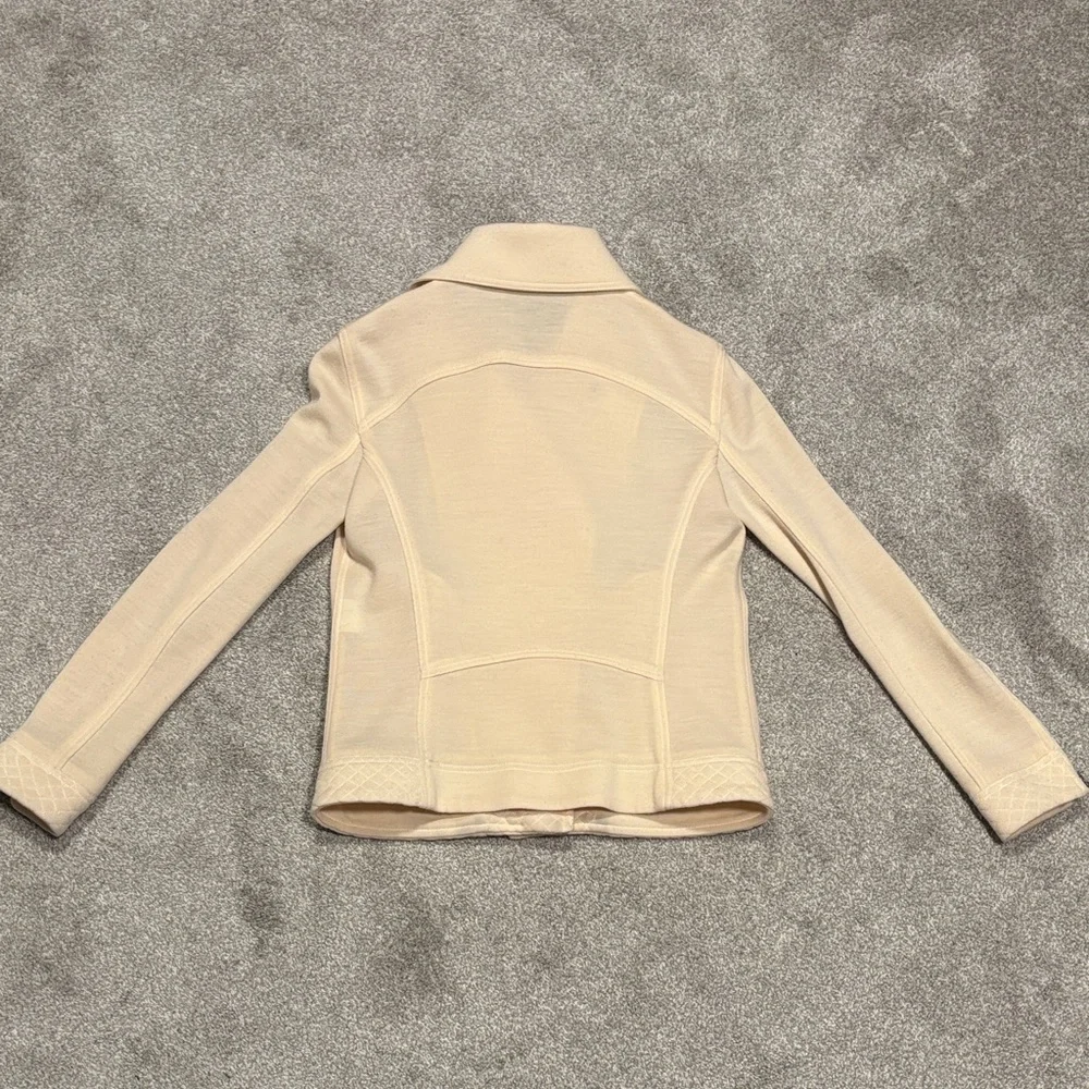 CHANEL Ivory Biker Jacket with Zipper Accents - Picture 15 of 15